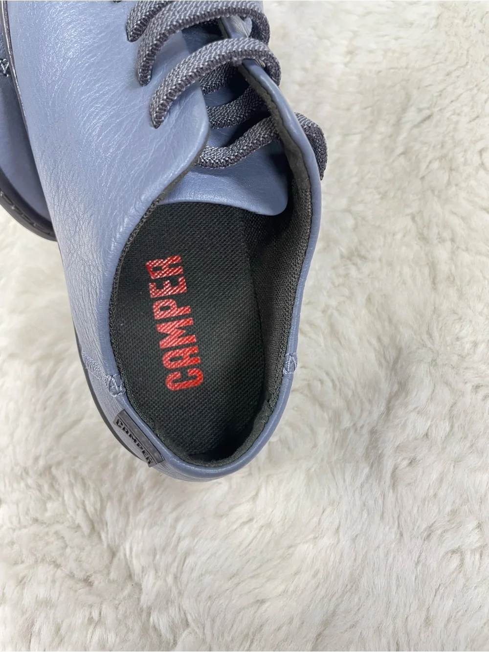 Camper women’s Slate Blue Leather Lace-Up Sneakers Size US 6 EU 36 NWOB